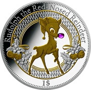 1 Dollar Christmas Island - Rudolph reverse image