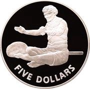 5 Dollars Independence; Silver Proof Issue reverse image