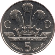 5 Dollars Independence and British Royal Wedding reverse image