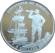 5 Dollars Discoverer of Kiribati reverse image