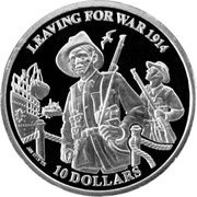 10 Dollars - Elizabeth II Leaving for War, Kiribati, 2014 reverse image