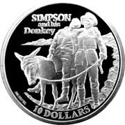 10 Dollars - Elizabeth II Simpson and his Donkey, Kiribati, 2016 reverse image