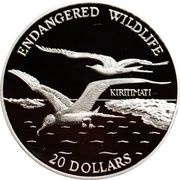 20 Dollars Endangered Wildlife, Kiribati, 1992 reverse image