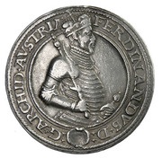 1 Guldenthaler - Ferdinand II of Tyrol Mühlau obverse image