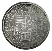 1 Guldenthaler - Ferdinand II of Tyrol Mühlau, Austria, 1566 reverse image