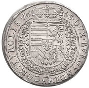 1 Thaler - Sigismund Franz, Austria, 1665 reverse image