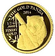 500 Kip The Gold Panda, Laos, 2014 reverse image