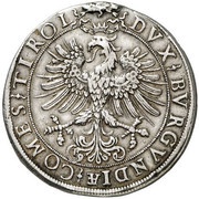2 Thalers - Ferdinand II of Tyrol Posthumous; Hall, Austria, 1601-1604 reverse image