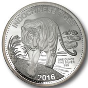 500 Kip Indochina Tiger, Laos, 2016 reverse image