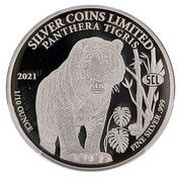 500 Kip Panthera Tigris, Laos, 2021 reverse image