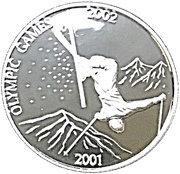1000 Kip Winter Olympics Games 2014 Salt Lake City, Laos, 2001 reverse image