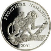 1000 Kip Pygathrix Nemaeus, Laos, 2001 reverse image