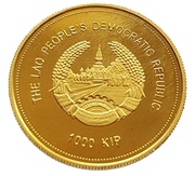 1000 Kip Tiger head obverse image