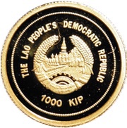 1000 Kip Wat Phu obverse image