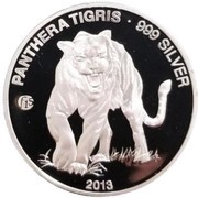 1000 Kip Panthera Tigris, Laos, 2013 reverse image