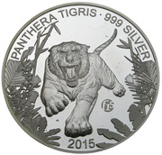 1000 Kip Panthera Tigris, Laos, 2015 reverse image