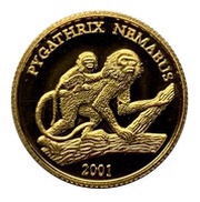2000 Kip Pygathrix Nemaeus, Laos, 2001 reverse image