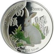 3000 Kip Retrospection Rabbit, Laos, 1999 reverse image