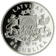 1 Lats European Mink obverse image