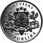 1 Lats Stork obverse image