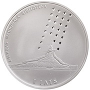 1 Lats National Library of Latvia reverse image