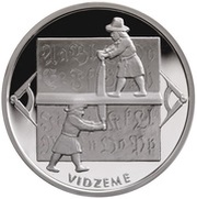 1 Lats Vidzeme reverse image