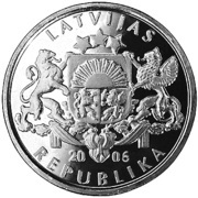 1 Lats Pinecone obverse image