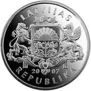 1 Lats Snowman obverse image