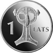 1 Lats Owl Fibula, Latvia, 2007 reverse image