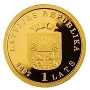 1 Lats The Golden Apple Tree obverse image