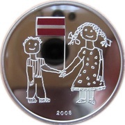 1 Lats Anniversary of Latvia reverse image
