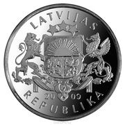 1 Lats Christmas tree obverse image