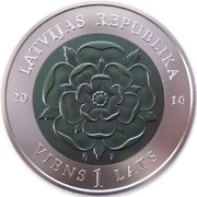 1 Lats Coin of Time III obverse image