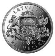 1 Lats Horseshoe, upwards obverse image