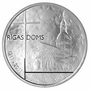 1 Lats Riga Cathedral reverse image