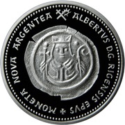 1 Lats 800 Year of Coinage Right of Riga reverse image