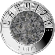 1 Lats Stone coin obverse image