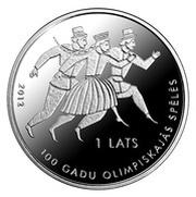 1 Lats 100 years in Olympic Games obverse image