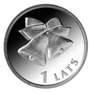 1 Lats Christmas bells reverse image