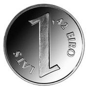 1 Lats Parity coin reverse image