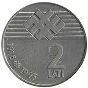 2 Lati Proclamation of the Republic of Latvia reverse image