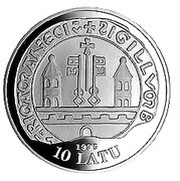 10 Latu 13th Century Riga obverse image