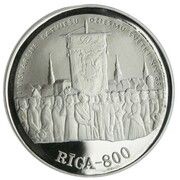 10 Latu 19th Century Riga, Latvia, 1998 reverse image