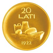 20 Lati Coin of Latvia reverse image