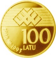100 Latu Proclamation of the Republic of Latvia reverse image