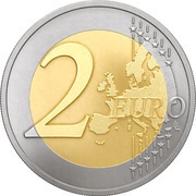 2 Euros Black Stork reverse image