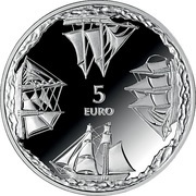 5 Euros Ainazi Nautical School reverse image