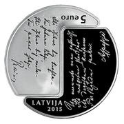5 Euro Rainis and Aspazija obverse image