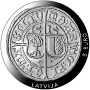 5 Euros 500 years of Livonian ferding obverse image