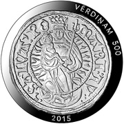 5 Euros 500 years of Livonian ferding, Latvia, 2015 reverse image